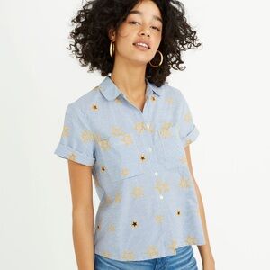Madewell star embroidered striped shirt
